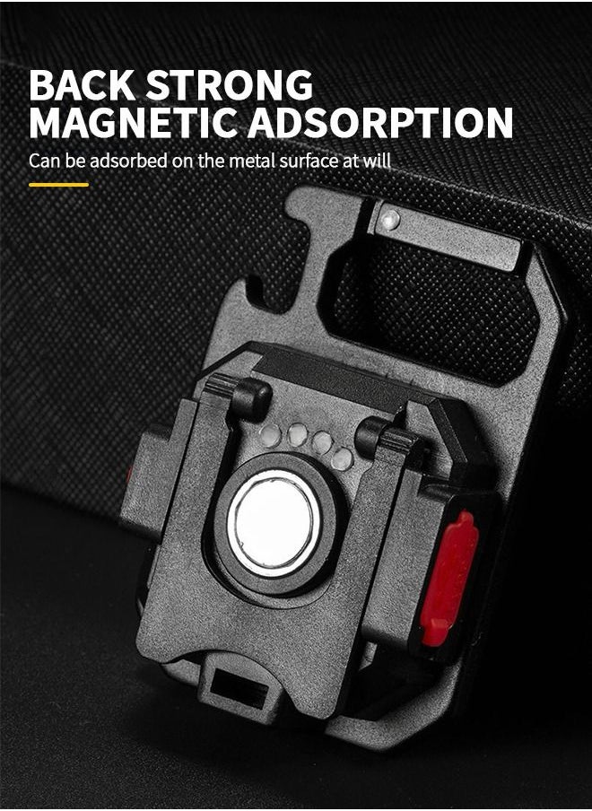 GROIC - LED COB Flashlight, Keychain Light with Stand, 500 Lumen Rechargeable Keychain Flashlights, 4 Light Modes Portable Pocket Light with Folding Bracket Bottle Opener for Camping, Emergency, Fishing - Image 1