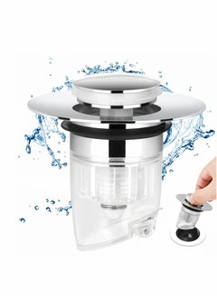 Excefore Bathroom Sink Stopper, Pop Up Sink Drain Strainer, Anti Clogging Sink Drain Filter with Hair Catcher, Sink Drain Plug for 1.34" ~1.57" Drain Holes, Prevents Clogging  - Image 1