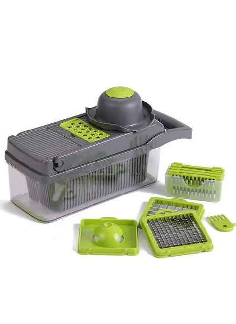 Vegetable Chopper, 14 in 1 Vegetable Slicer Dicer with 7 Stainless Stee Blades and Peeler, Vegetable Cutter for Onion Veg Garlic Potato Salad Mini Dicer Chopper.