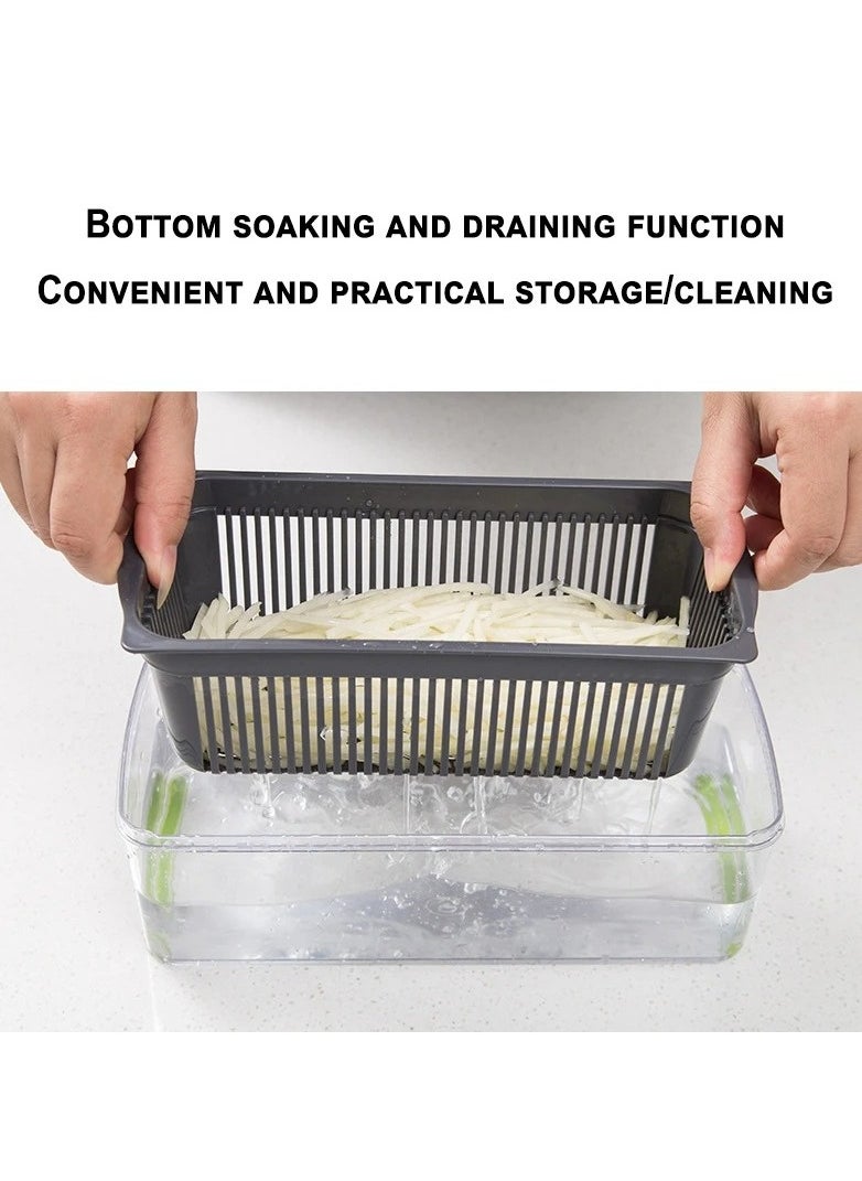 Vegetable Chopper, 14 in 1 Vegetable Slicer Dicer with 7 Stainless Stee Blades and Peeler, Vegetable Cutter for Onion Veg Garlic Potato Salad Mini Dicer Chopper.