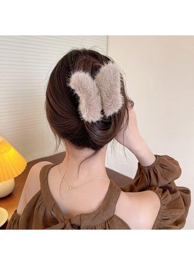 KLIVE Multi-Color Hair Claw Clips for Women | Plush & Soft Winter Hair Clips | Stylish & Durable | Ideal for Parties & Daily Use(4PCS-Butterfly Hair Claw) - Image 4