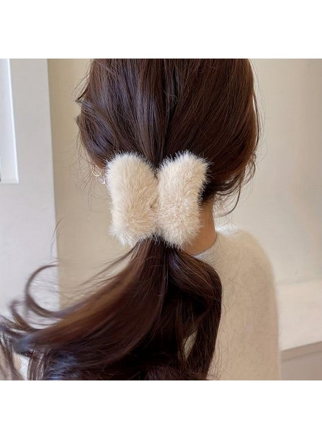 KLIVE Multi-Color Hair Claw Clips for Women | Plush & Soft Winter Hair Clips | Stylish & Durable | Ideal for Parties & Daily Use(4PCS-Butterfly Hair Claw) - Image 3