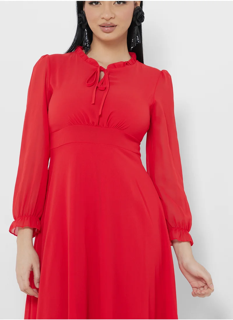 ايلا Dress With Neck Tie