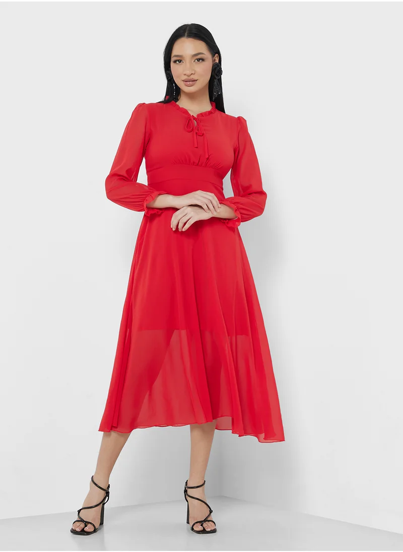 ايلا Dress With Neck Tie