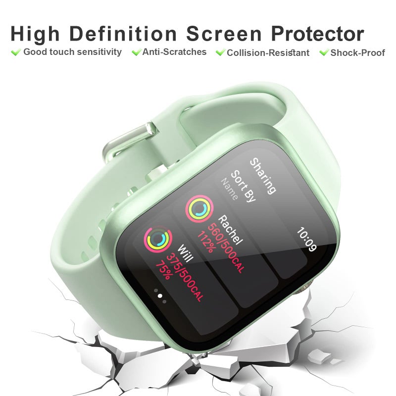 BHARVEST 6-Pack Hard PC Case with Tempered Glass Screen Protector for Apple Watch Series 9, 8, 7 45mm - Image 2