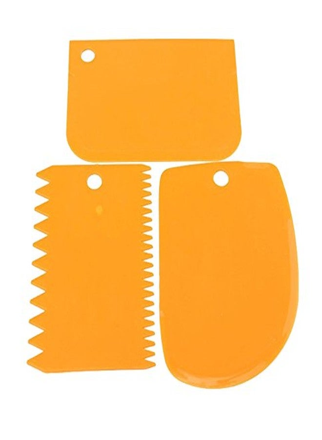 Futaba Cake decorating scraper Baking Tools - 3 Pcs - Orange - Image 1