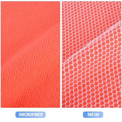KinHwa Kitchen Washcloths for Dishes Absorbent Microfiber Dish Cloths Quick Dry Dish Rags with Poly Scour Scrub Side Ideal for Kitchen Cleaning (Mixing Colors #1, 7inchx7inch 9 Pack) - Image 4