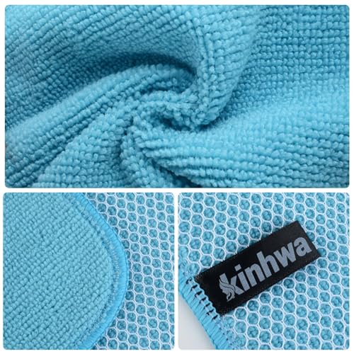 KinHwa Kitchen Washcloths for Dishes Absorbent Microfiber Dish Cloths Quick Dry Dish Rags with Poly Scour Scrub Side Ideal for Kitchen Cleaning (Mixing Colors #1, 7inchx7inch 9 Pack) - Image 3