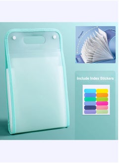 XiuWoo Expanding File Organizer with 13 Pockets, Accordion File Folders with Labels, Portable Document Paper Bill Receipt Organizer, Home College School Office Supplies, Letter Size,2Pcs Green  - Image 3