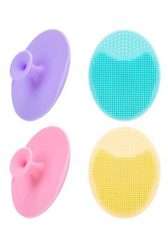 Face Scrubber Soft Silicone Facial Cleansing Brush Exfoliator Blackhead Acne Pore Pad Cradle Cap Wash for Deep Cleaning Care for Sensitive Delicate Dry Skin 4 Pack