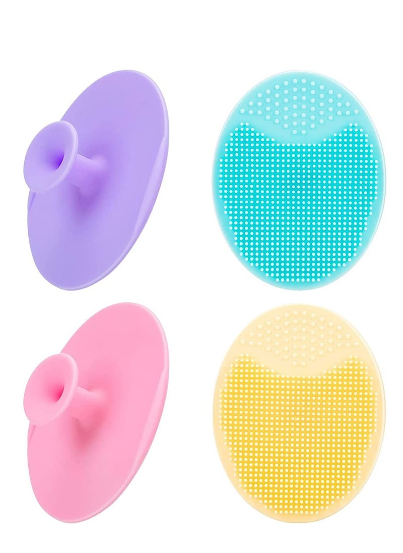 Generic - Face Scrubber Soft Silicone Facial Cleansing Brush Exfoliator Blackhead Acne Pore Pad Cradle Cap Wash for Deep Cleaning Care for Sensitive Delicate Dry Skin 4 Pack - Image 1