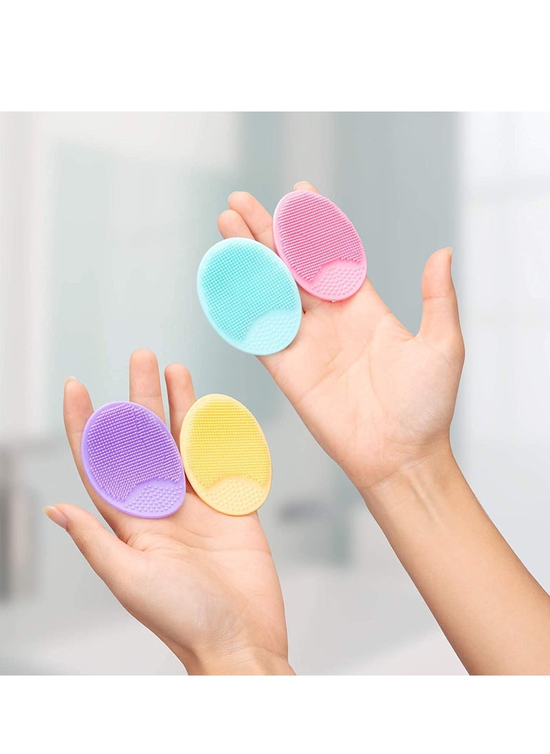 Generic - Face Scrubber Soft Silicone Facial Cleansing Brush Exfoliator Blackhead Acne Pore Pad Cradle Cap Wash for Deep Cleaning Care for Sensitive Delicate Dry Skin 4 Pack - Image 1