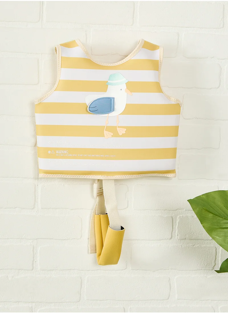 SUNNY LIFE Kids Swim Vest 1-2 Sid The Seagull Mustard Stripe