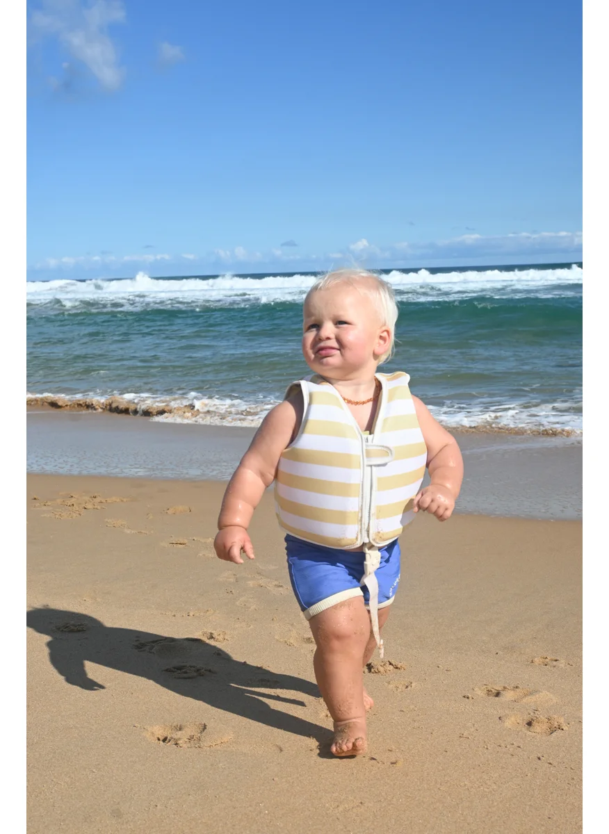 SUNNY LIFE Kids Swim Vest 1-2 Sid The Seagull Mustard Stripe