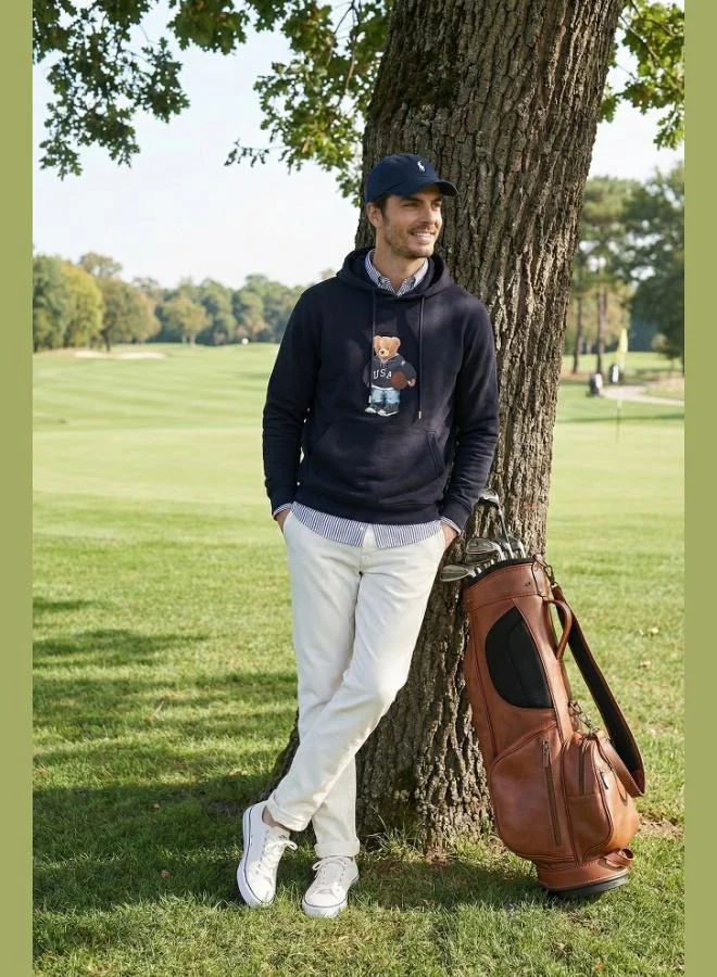 Buratti  Buratti Printed Cotton Hooded Sweatshirt with Kangaroo Pocket for Men 6141003B for Men | Best Price UAE