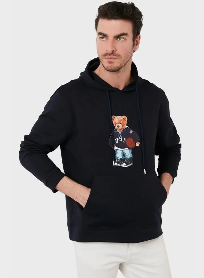 Buratti  Buratti Printed Cotton Hooded Sweatshirt with Kangaroo Pocket for Men 6141003B for Men | Best Price UAE