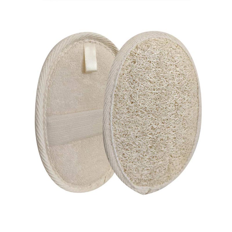 Brushman Exfoliating Loofah Sponge Pads, Large Natural Loofah and Terry Cloth Materials, Loofa Sponge Scrubber Body Glove Close Skin for Men and Women, Perfect for Bath Spa and Shower - Image 1
