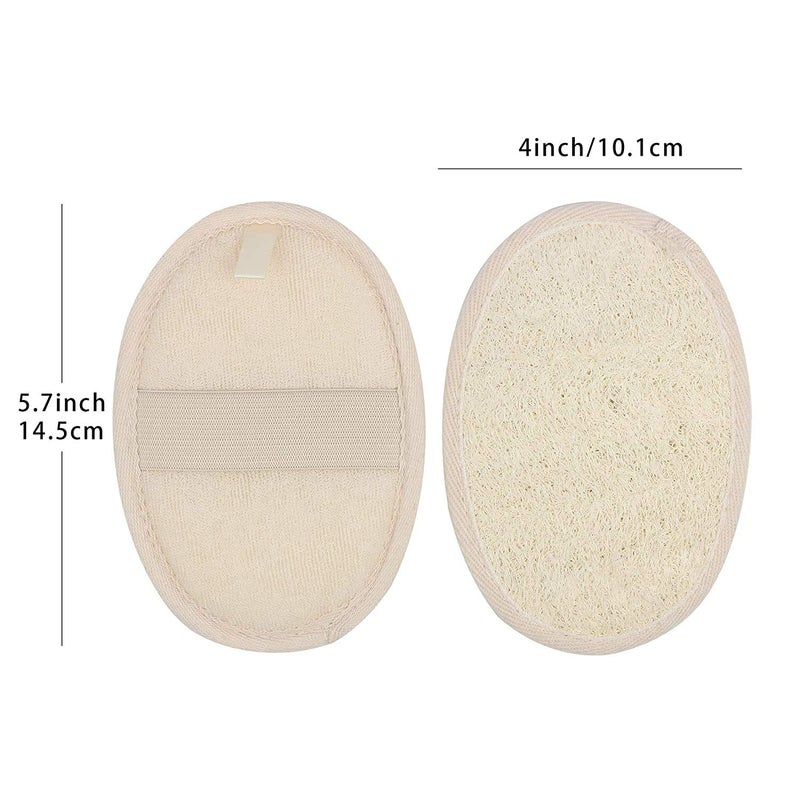 Brushman Exfoliating Loofah Sponge Pads, Large Natural Loofah and Terry Cloth Materials, Loofa Sponge Scrubber Body Glove Close Skin for Men and Women, Perfect for Bath Spa and Shower - Image 2