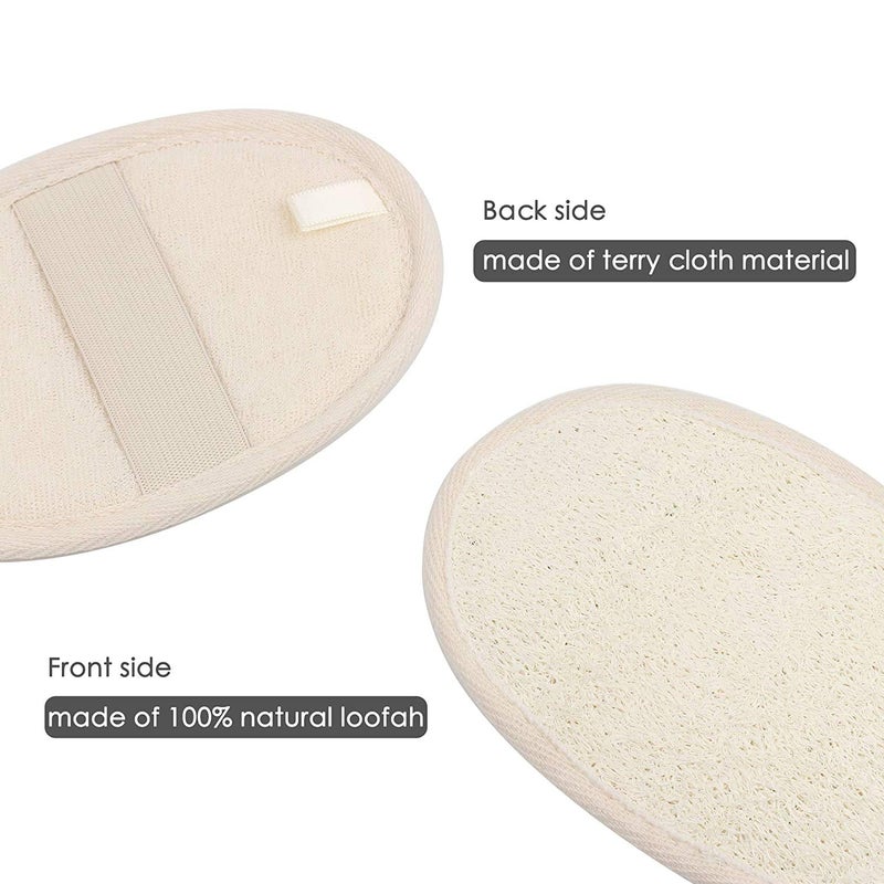 Brushman Exfoliating Loofah Sponge Pads, Large Natural Loofah and Terry Cloth Materials, Loofa Sponge Scrubber Body Glove Close Skin for Men and Women, Perfect for Bath Spa and Shower - Image 3