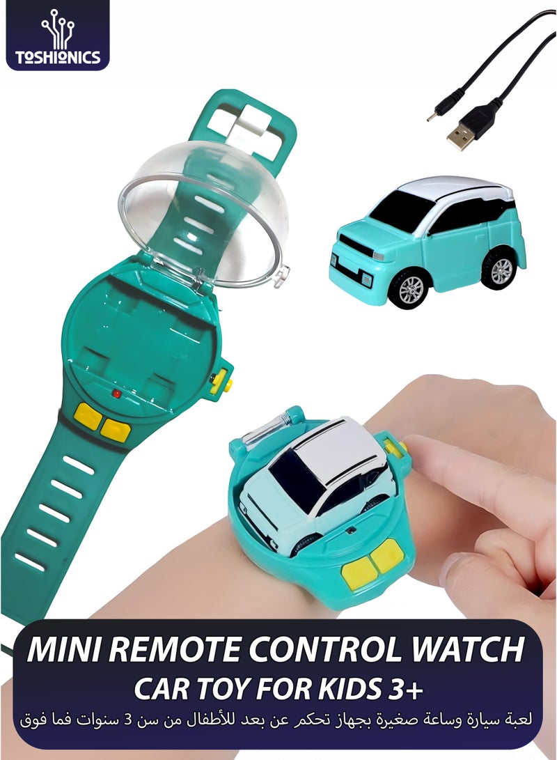 Toshionics Mini Remote Control Watch Car Toy for Kids 3+ Years – 2.4GHz RC Wrist Racing Car with LED Lights, USB Rechargeable Mini Vehicle with Hand Band Controller, Small Portable Watch Car Toy for Boys and Girls, Interactive Outdoor Indoor Play Gift - Image 1
