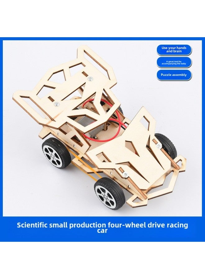 Science Small Experiment Suit Science And Technology Production Invention Diy Homemade Materials Primary School Students' Puzzle Science And Education Manual-Specifications:Electric Four-wheel Drive  - Image 1