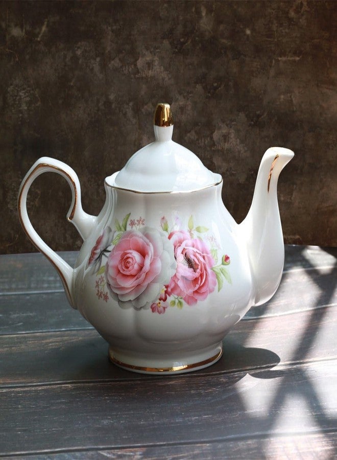 Jomop Teapot Handmade Ceramic Flowers (Rose) - Image 2