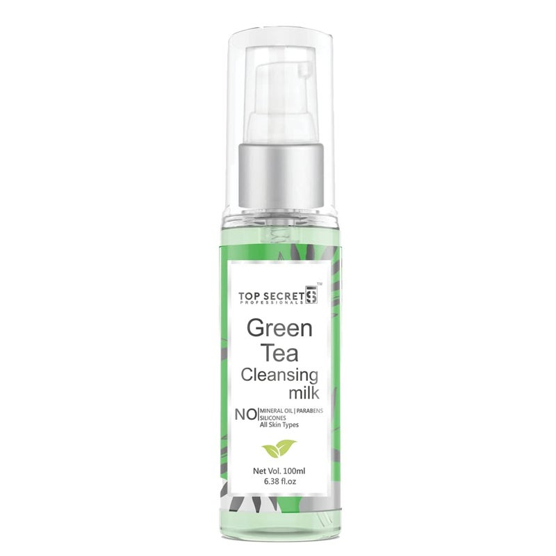 Top Secret Moisturizing Cleansing Milk Enriched with Green Tea Extract Gentle Soft Deep Pore Cleanser Sulphate and Paraben Free Makeup Remover For All Skin Types 100 ml - Image 1
