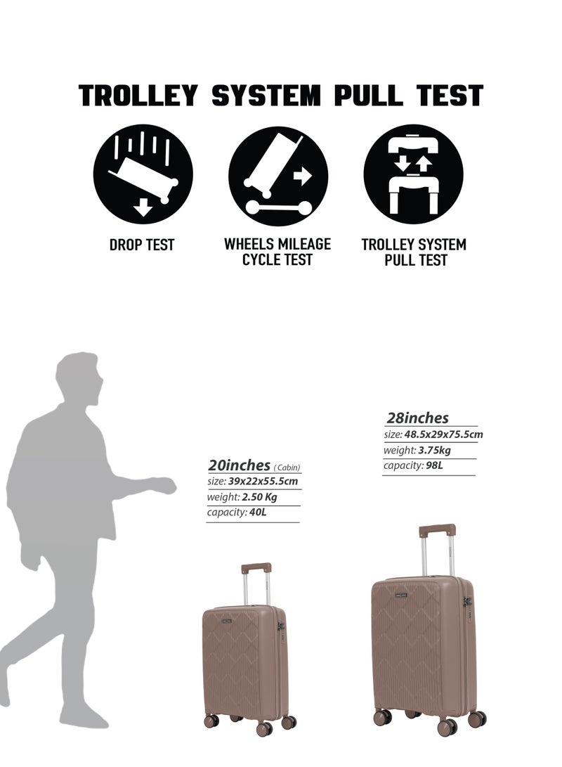 Parajohn CarryX Series Set of 2 Luggage| Small 10KG & Large 30KG Polypropylene 8 Wheel Trolley Hardsided Travel Suitcase - Image 5