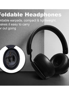Bluetooth On Ear Headphones with Microphone and Volume Control Wireless and Wired Foldable Headset 32H Playtime Soft Protein Leather Ear Cups Wireless Built-in Mic for Travel Home Office