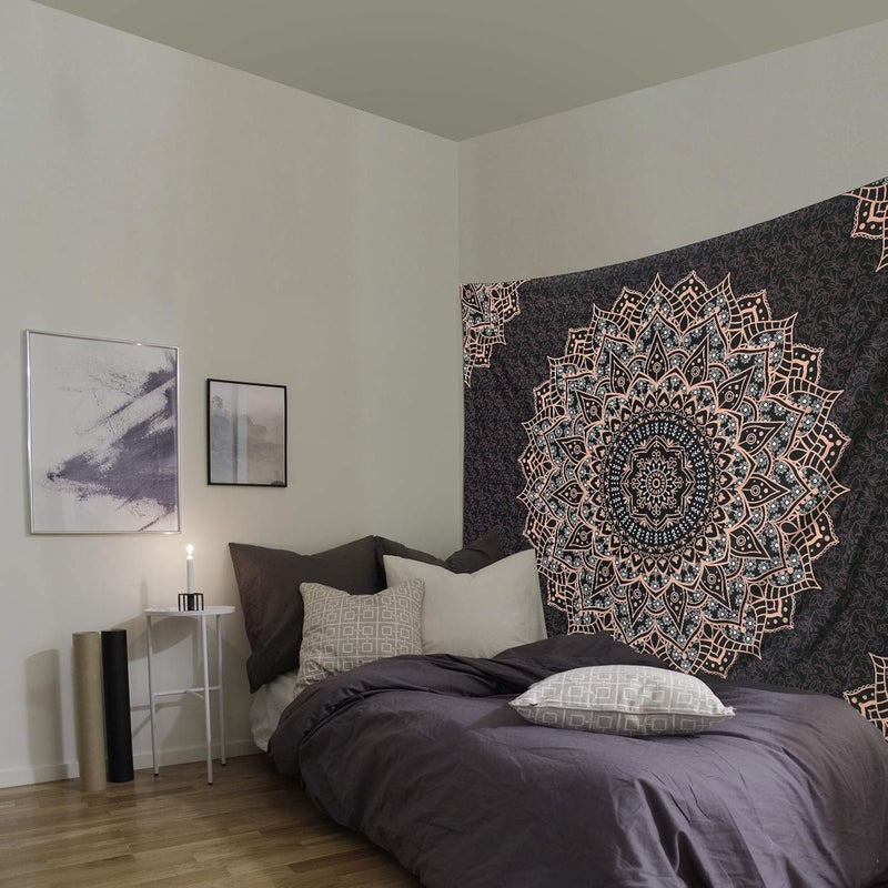 Edeesky Black Mandala Tapestry Wall Hanging Psychedelic Wall Tapestry Aesthetic Indian Hippie Decor Bohemian Art Boho Home Decoration for Bedroom,Living Room,Dorm - Image 4