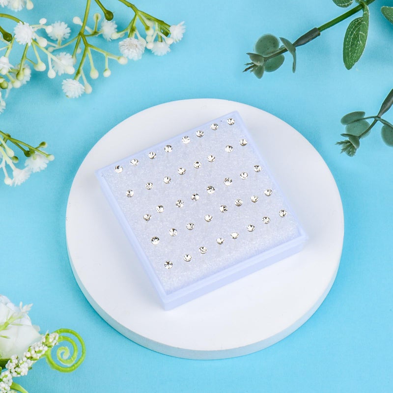 DSOMHZ Plastic Earrings,80pcs Cubic Zirconia Earrings for Gril, medical grade plastic Post earrings for sensitive ears, 3mm stud for women hypoallergenic - Image 5