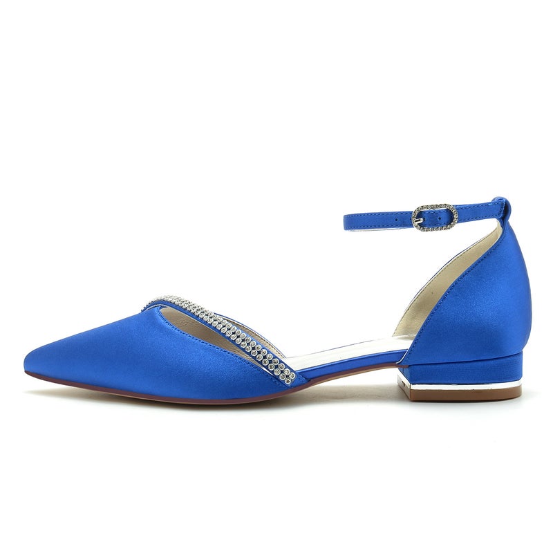 2025 Flat Heel Pointed Toe Strap Sparkling Diamond Wristband Wedding Shoes Bridal Shoes Bridesmaid Shoes Banquet Shoes 8448-46F - Image 5