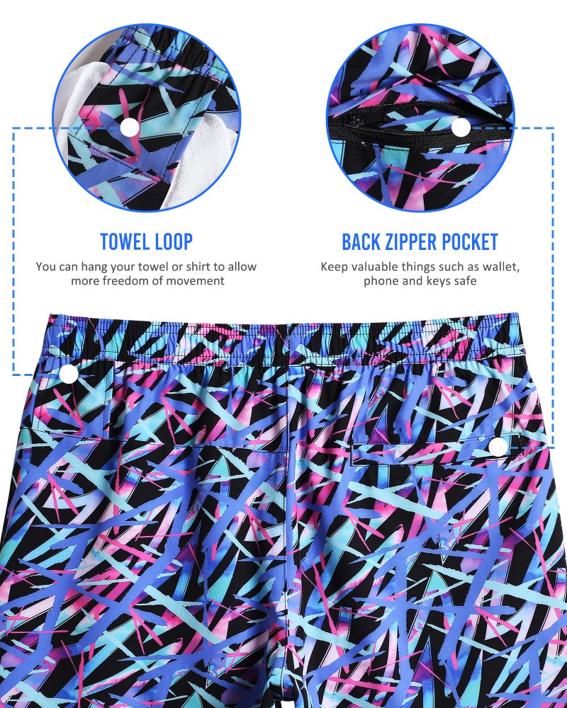 maamgic Mens 5" Gym Running Shorts for Men 2 in 1 Quick Dry Workout Athletic Shorts Colorful Blue Large - Image 4