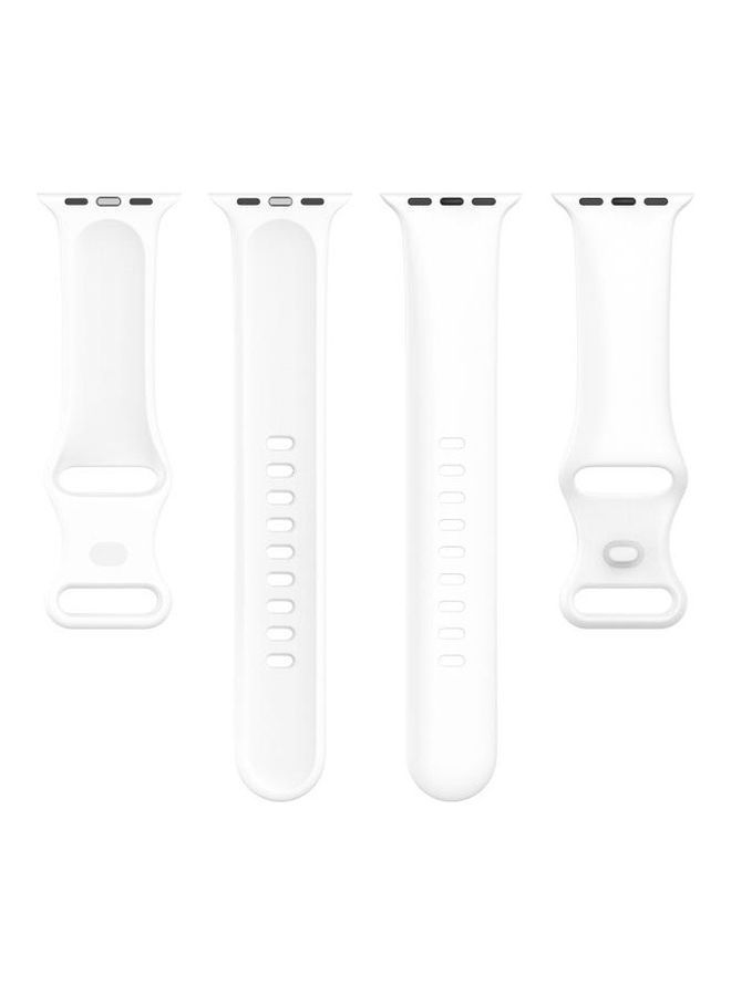 نيبمينينت سوار بديل لساعة أبل سيريز 7/6/5/4/3/2/1/SE مقاس 42/44/45 مم أبيض - Image 5