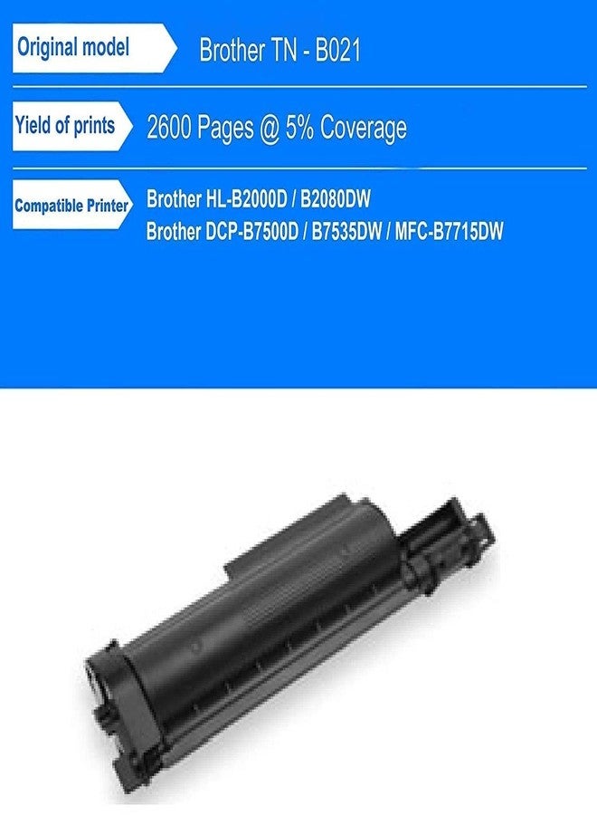 ANG Compatible Toner Cartridge for Brother TN-B021 | Black Laser Printer Toner Replacement | Compatible with HL-B2000D, HL-B2080DW, DCP-B7500D, DCP-B7535DW, MFC-B7715DW | 2600 Page Yield (Pack of 1) - Image 2