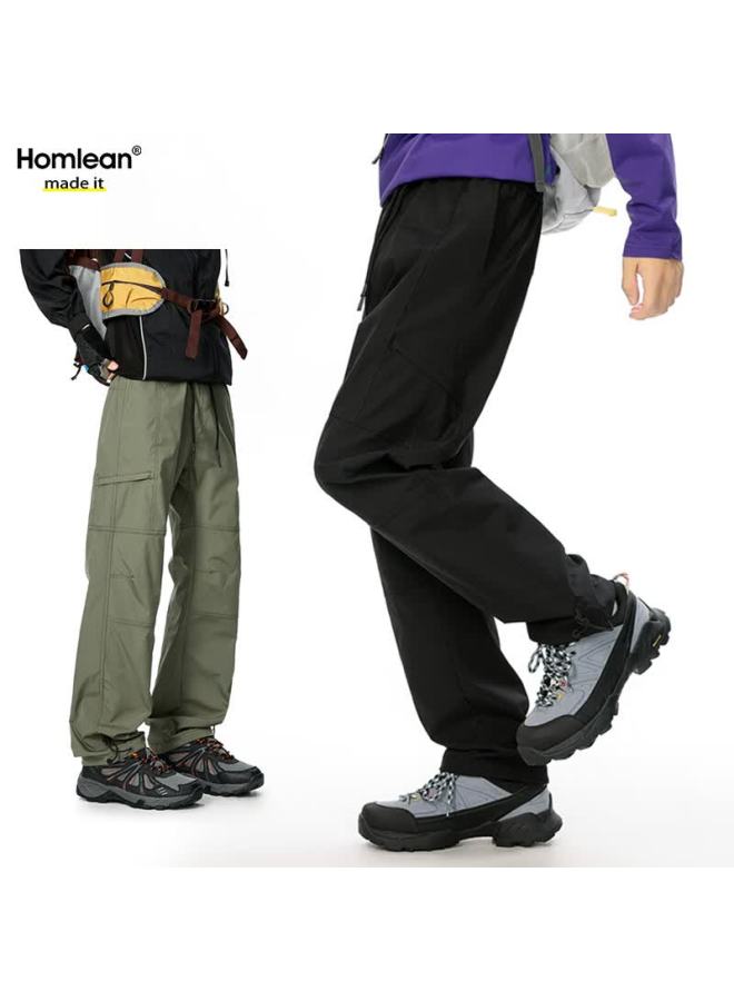 Homlean Men's Tactical Cargo Pants Autumn American Style Loose Casual Hiking Mountaineering Paratrooper Workwear Hk19 Military Green 2XL - Image 1