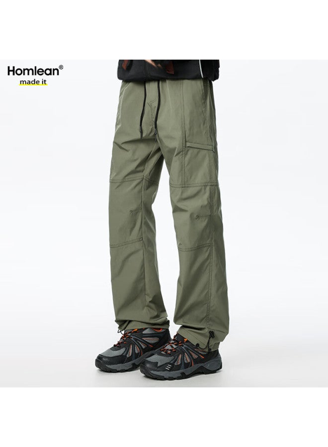 Homlean Men's Tactical Cargo Pants Autumn American Style Loose Casual Hiking Mountaineering Paratrooper Workwear Hk19 Military Green 2XL - Image 2