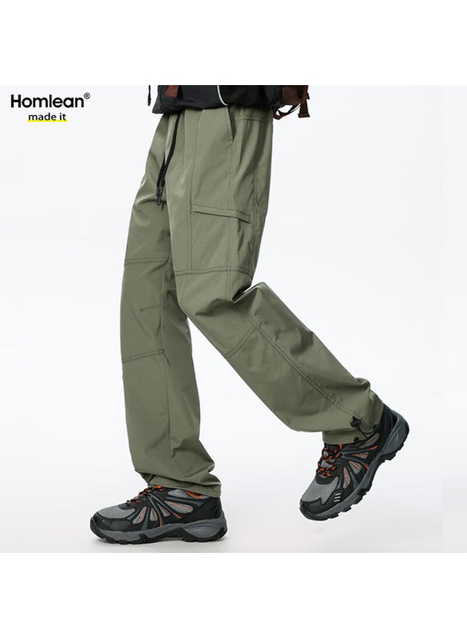 Homlean Men's Tactical Cargo Pants Autumn American Style Loose Casual Hiking Mountaineering Paratrooper Workwear Hk19 Military Green 2XL - Image 3