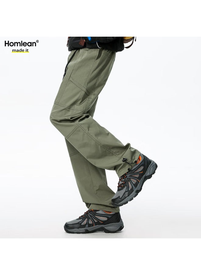 Homlean Men's Tactical Cargo Pants Autumn American Style Loose Casual Hiking Mountaineering Paratrooper Workwear Hk19 Military Green 2XL - Image 4