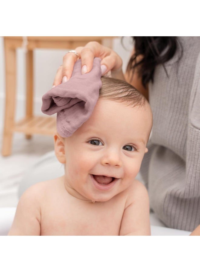 Comfy Cubs Comfy Cubs Muslin Baby Washcloths 6 Pack - Soft 6-Layer Cotton Wash Cloths for Sensitive Skin - 10"x10" Large, Gentle, Absorbent Infant Essentials for Newborn and Toddlers - Multicolor - Image 2