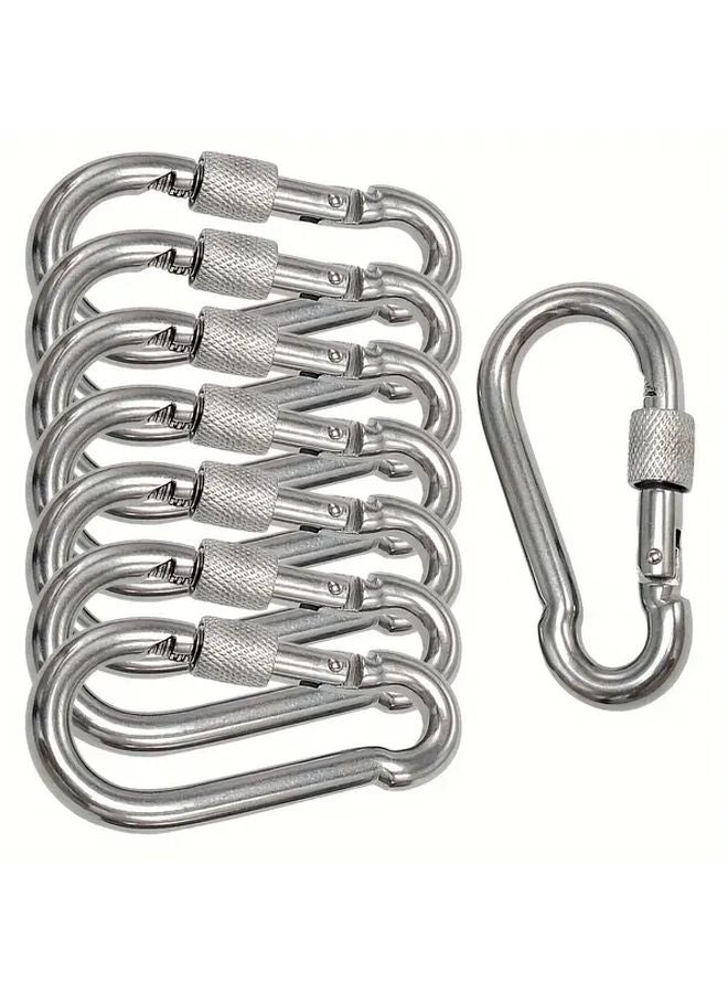 8 قطع من مشبك الزنبرك المعدني الثقيل، حبل جر المفاتيح الخارجي متعدد الوظائف - Image 1