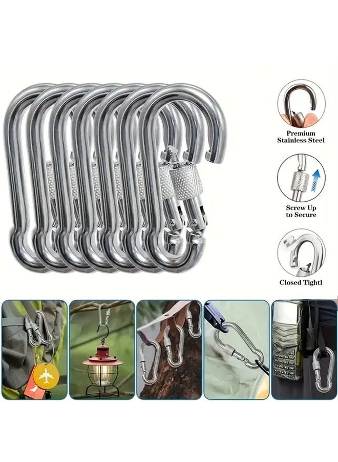 8 قطع من مشبك الزنبرك المعدني الثقيل، حبل جر المفاتيح الخارجي متعدد الوظائف - Image 5