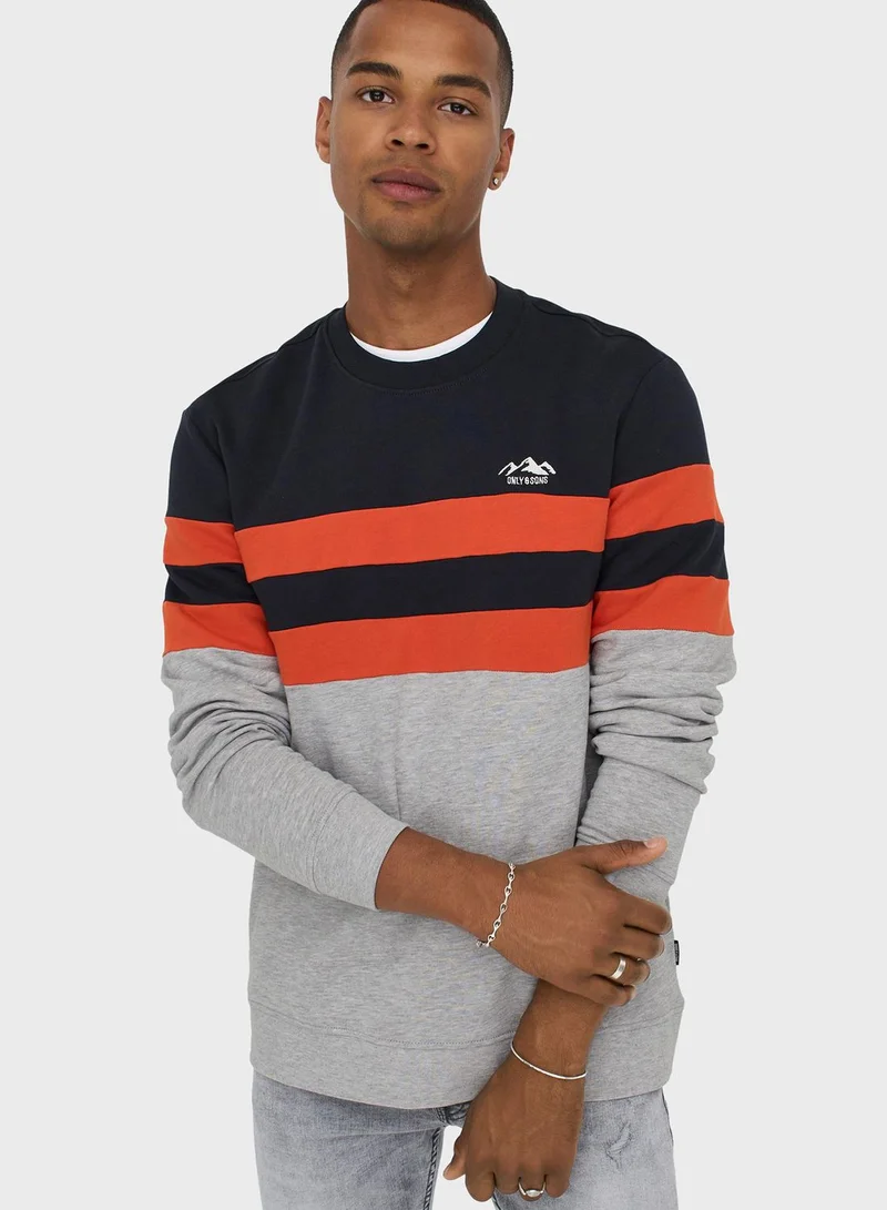 Only & Sons Color Block Sweatshirt