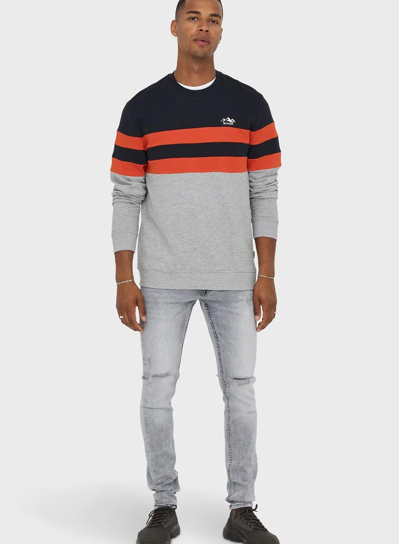 Only & Sons Color Block Sweatshirt