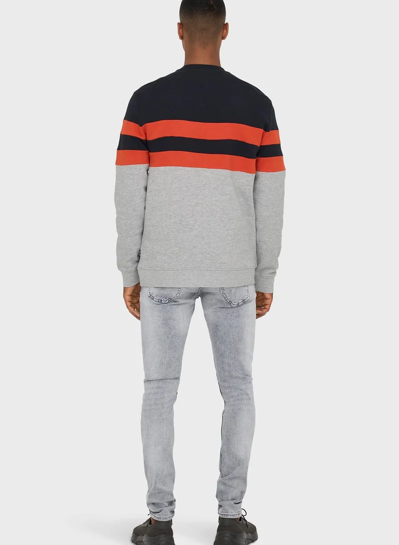 Only & Sons Color Block Sweatshirt