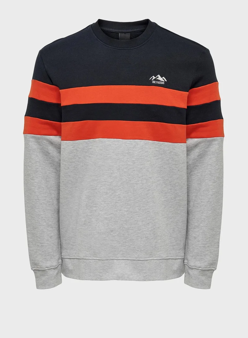 Only & Sons Color Block Sweatshirt