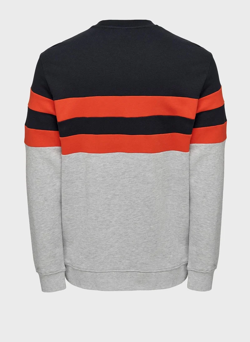 Only & Sons Color Block Sweatshirt