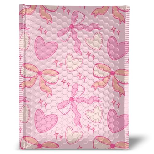 Pretty Package Store 4x7 Designer Bubble Poly Mailer 50 Pack Heavy Duty Waterproof Self Seal Shipping Bags for Small Business Large Mailing Envelopes Bulk Tear Resistant Padded Pink Coquette Bubble Mailer - Image 1