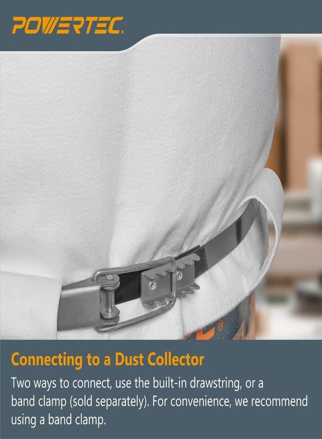 باورتيك حقيبة تجميع الغبار POWERTEC 70333، 21 بوصة × 31 بوصة، فلتر ميكرون واحد، لـ JET وGrizzly وShop Fox وWen وHarbor Freight وPOWERTEC DC-1512 - Image 3