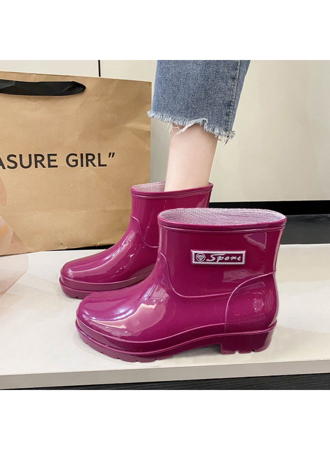 Women's Short-tube Rain Boots, Non-slip Waterproof Shoes, Work Kitchen Rubber Shoes, Rain Boots For Outdoor Wear, Durable, Simple, Comfortable, And Fashionable